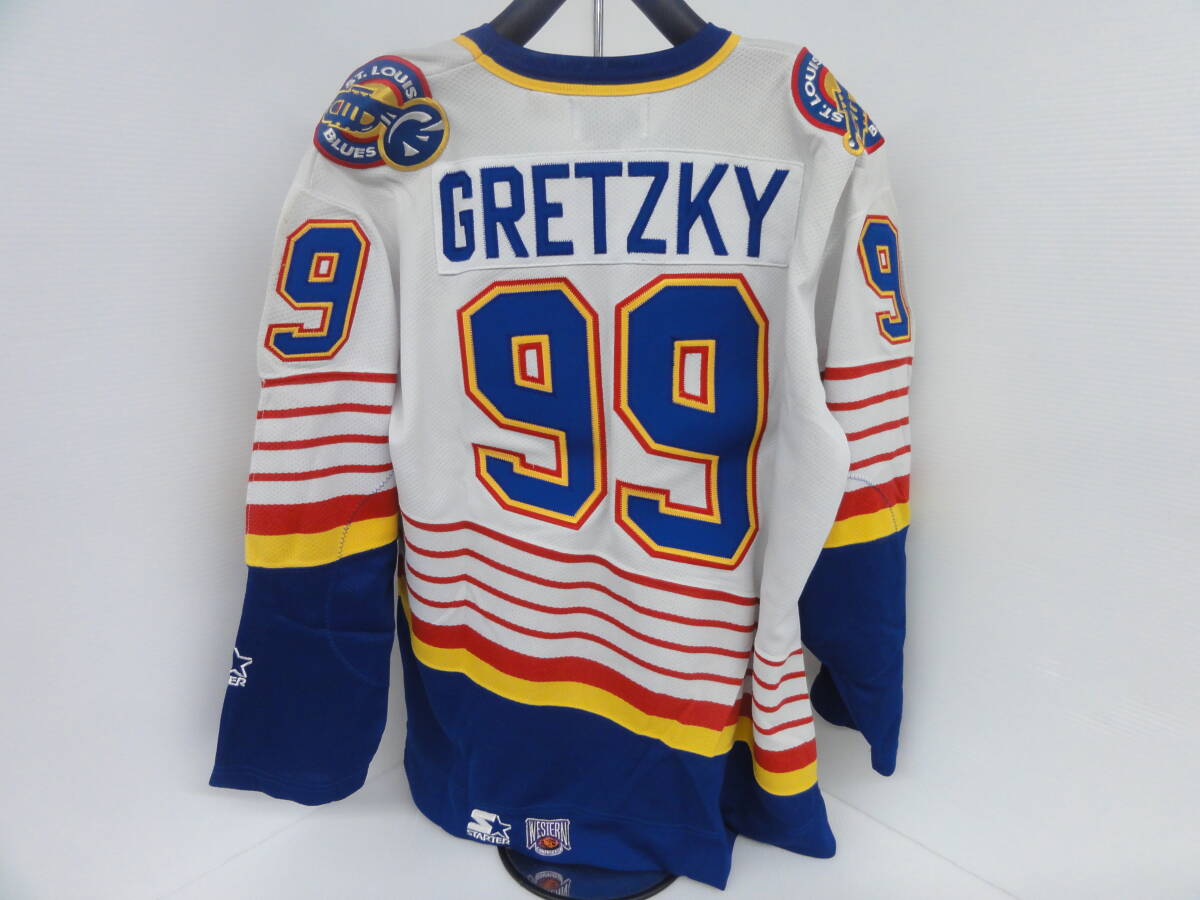 ♪ STARTER スターター NHL ST.LOUIS BLUES ユニフォーム グレツキー Gretzky Mサイズ ※現状品 ■６０の画像4