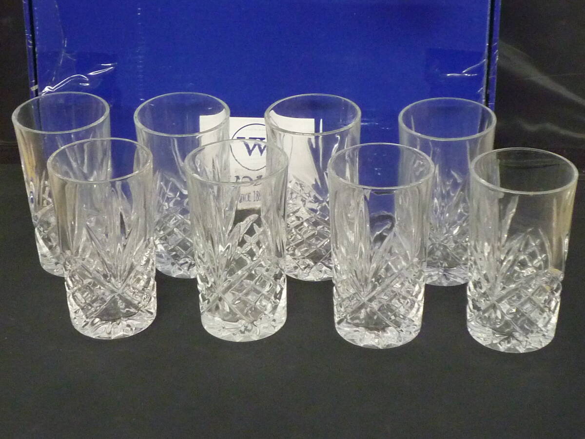 ▼WOLFF タンブラーグラス 8個 ガラス細工入り 側面に製造工程の凹凸あり 直径約7.5cm×高さ14cm ※ジャンク品 ■100の画像1