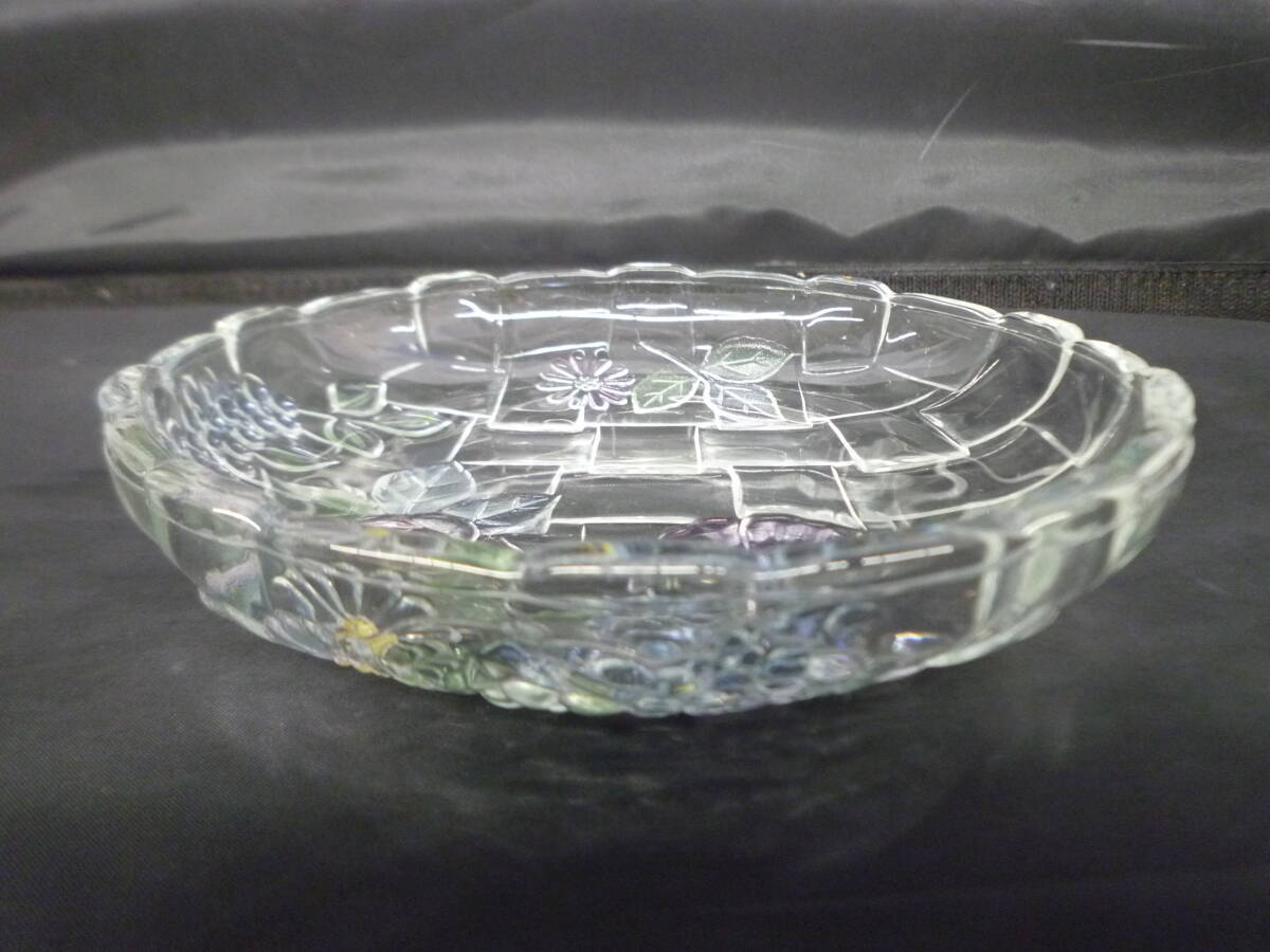 ▼曽我ガラス SOGA GLASS ガラス皿 サラダ皿 デザート皿 5枚 花柄 NAPOLI パステルフラワー 直径約16.3cm×高さ3.2cm ※ジャンク品 ■80の画像5