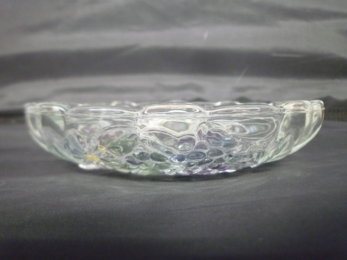 ▼曽我ガラス SOGA GLASS ガラス皿 サラダ皿 デザート皿 5枚 花柄 NAPOLI パステルフラワー 直径約16.3cm×高さ3.2cm ※ジャンク品 ■80の画像3