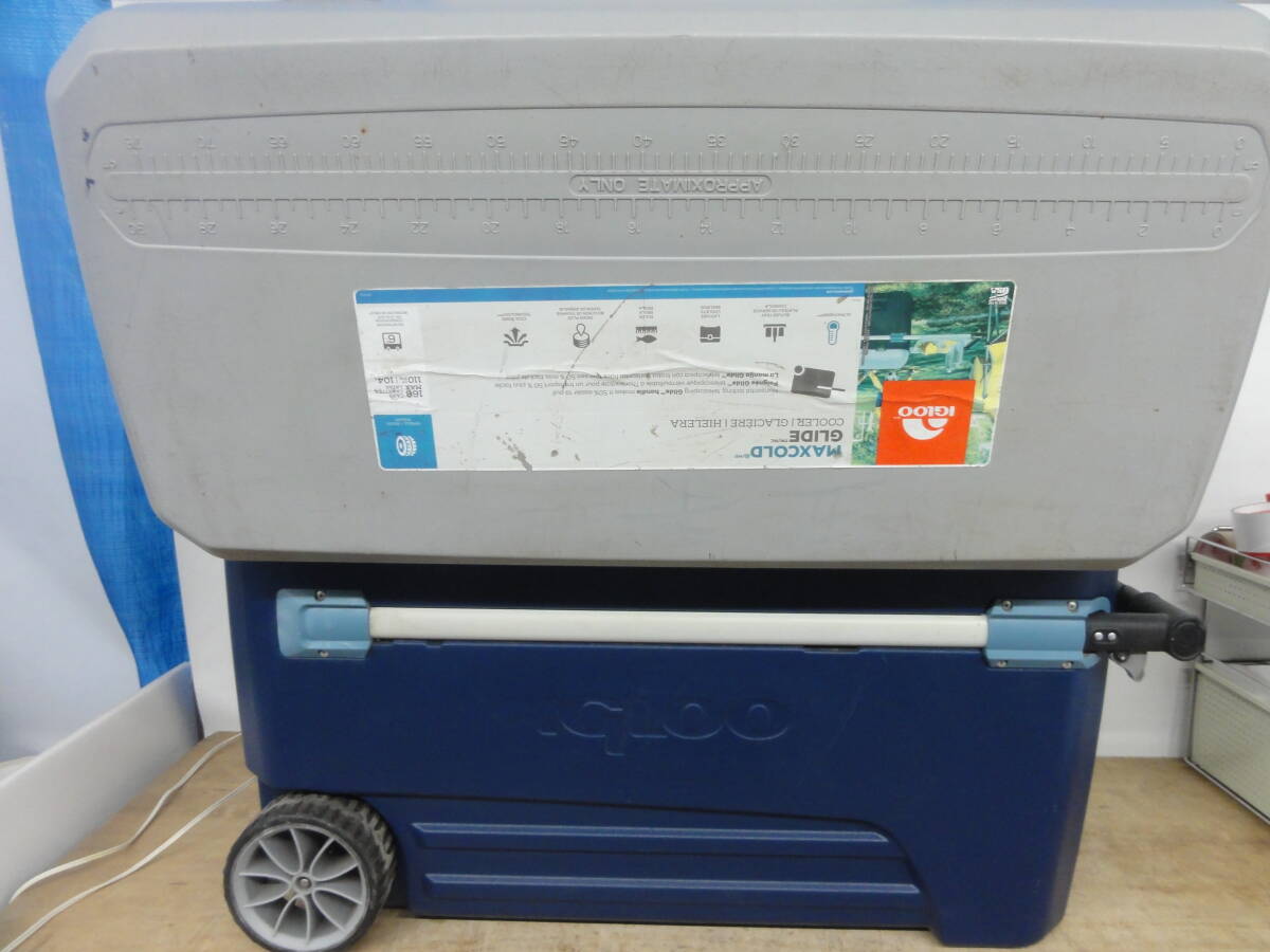 ♪ IgLoo イグルー MAXCOLD GLIDE 110QT 104L キャスター付き 大型 クーラーボックス サイズ約：93×46×50㎝ ※現状品 ■２００の画像9