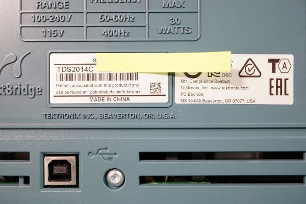 [NZ][D4045610] Tektronix テクトロニクス TDS2014C デジタルストレージオシロスコープ 100MHz 2GS/s TPP0201ケーブル2本、元箱付きの画像8