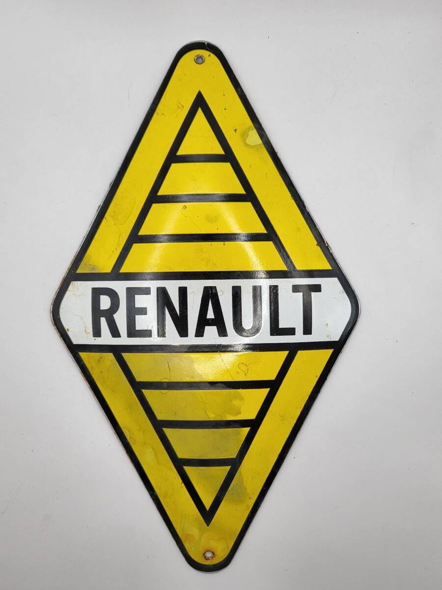 フランスアンティーク　ヴィンテージ　RENAULT　ルノー　看板　プレート　車好き　ショップデイスプレイ　店舗什器_画像1