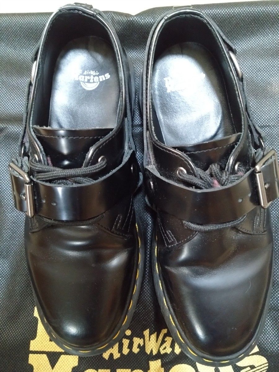 【サイズ:UK7】黒 ブラック ドクターマーチン Dr.Martens ローファー パンク ハーネス付き