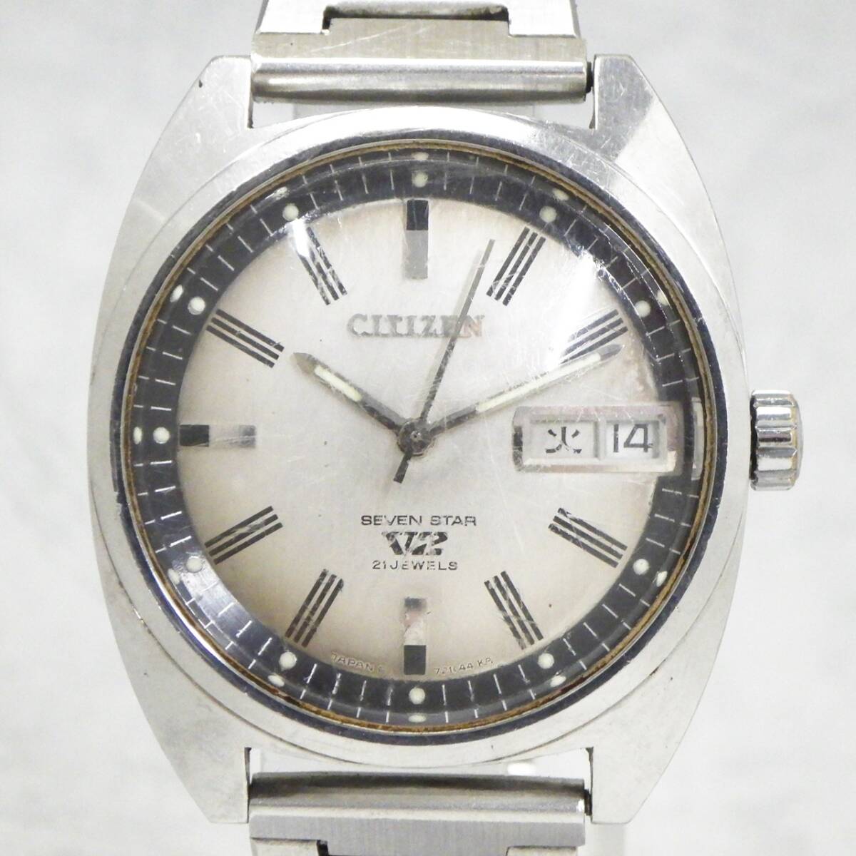 01 07-593640-16 [Y] CITIZEN シチズン SEVEN STAR セブンスター V2 21石 4-720644 自動巻き メンズ 腕時計 札07の画像1