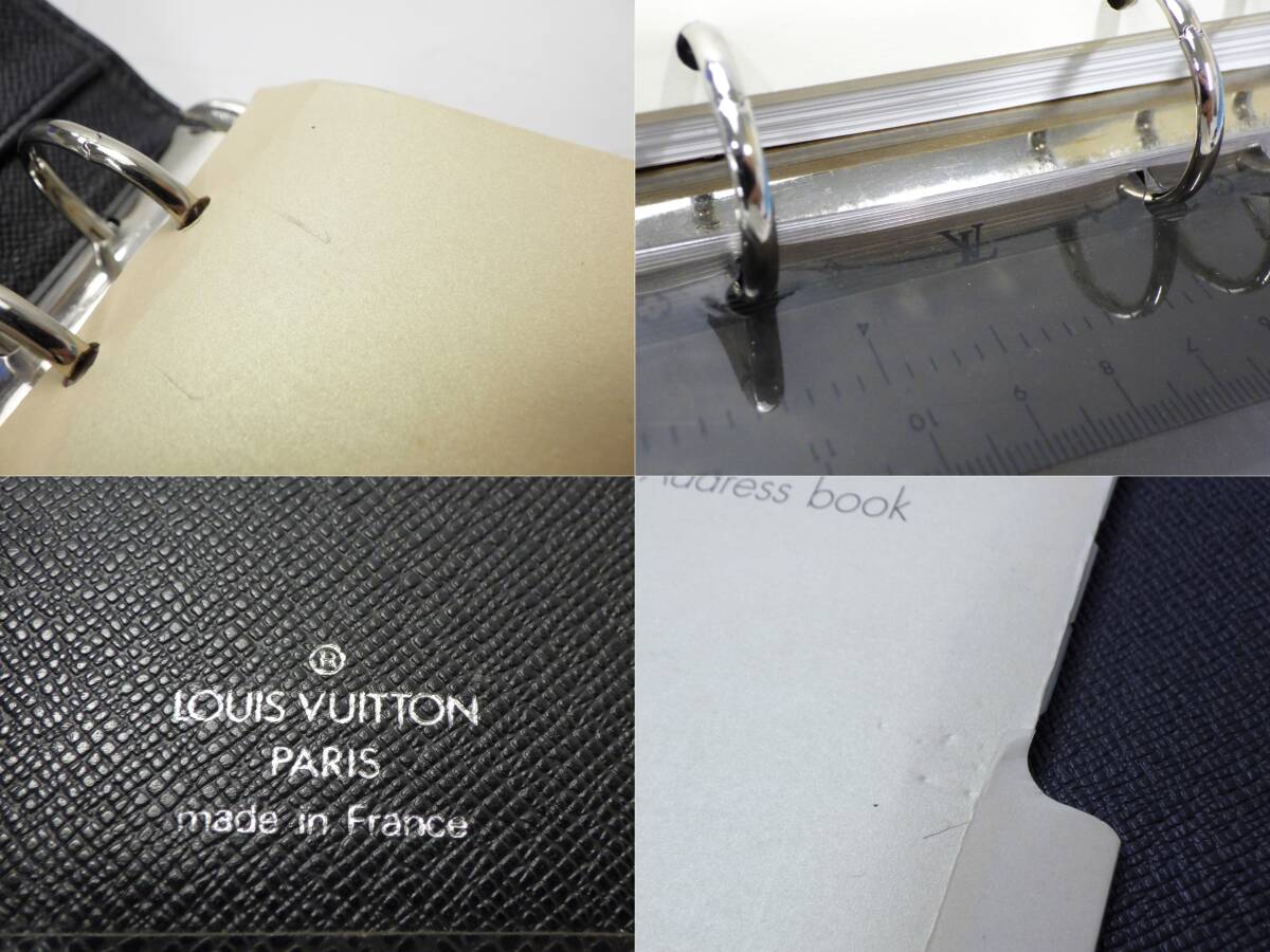 01 15-593944-20 [Y] Louis Vuitton ルイ ヴィトン タイガ 手帳カバー ブラック系 SP1001 札15_画像10