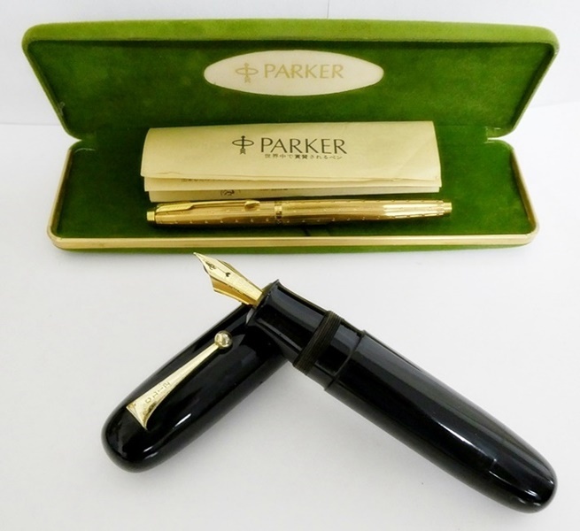 16 39-594133-23 [Y] 万年筆 パーカー PARKER ペン先 585 ゴールド系 / CLIP SUPERIOR SPECIAL IRIDIUM PEN 極太 計2点まとめて 福39_画像1