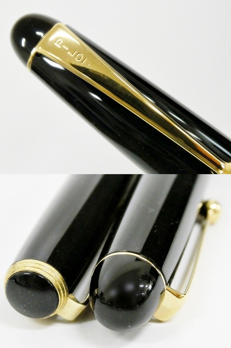 16 39-593625-16 [Y] 万年筆 PLATINUM プラチナ ペン先 18K 使用済み / PILOT パイロット CUSTOM 74 14K 585 未使用 ケース セット 福39の画像9