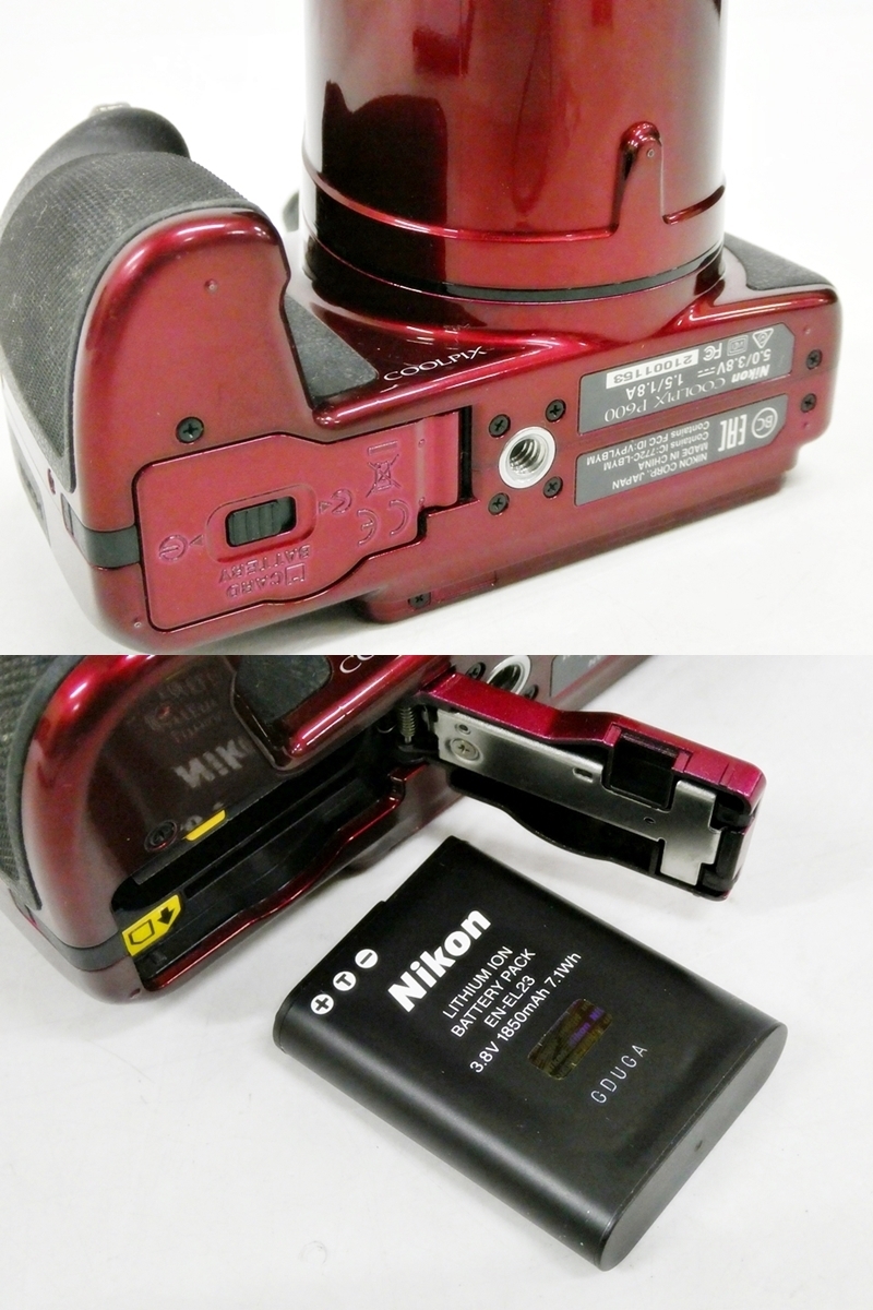 16 82-594257-24 [Y] Nikon ニコン COOLPIX P600 本体 デジタルカメラ デジカメ レッド 60X 鹿82の画像8
