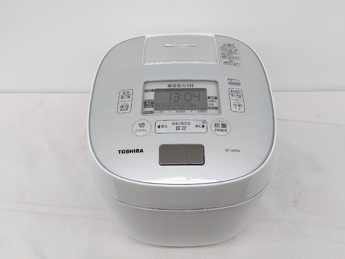 IH rice cooker 10.RC-18VSN TOSHIBA vacuum pressure operation OK IH..ja-7.3kg 29×26×33 white white used one ... Toshiba 
