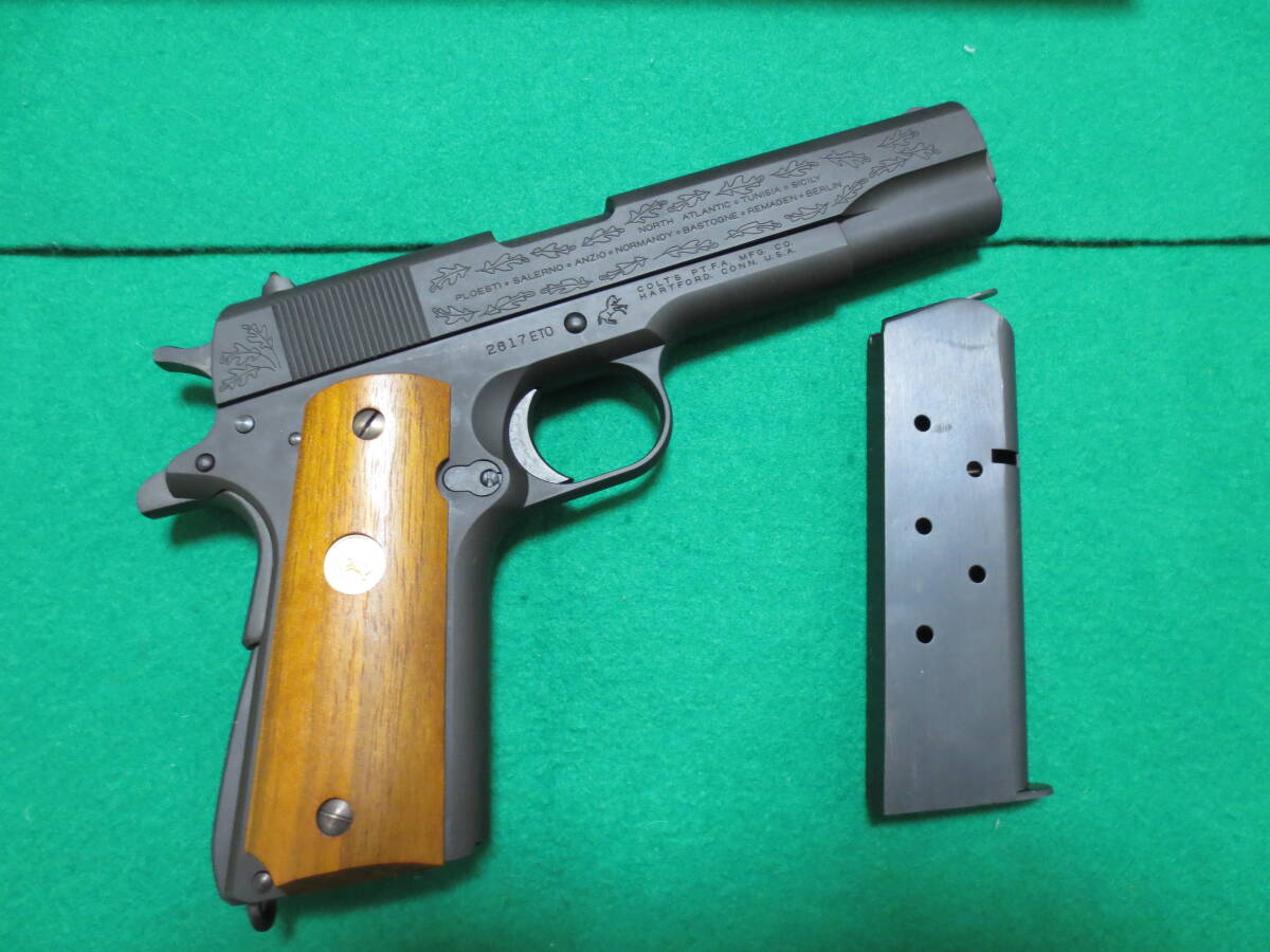 未使用 MULL コルト M1911A1 WWⅡ ヨーロッパ戦線記念モデル 初回ロット限定品 CAW ダミーカートモデル HWモデルガン 木製グリップの画像3