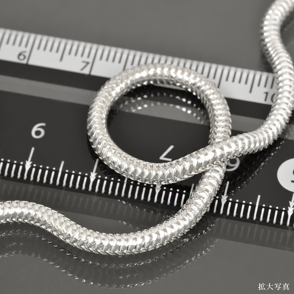 ブレスレット チェーン シルバー925 スネークチェーン 幅3.2mm 長さ18cm｜鎖 銀 Silver アクセサリー メンズ_画像2