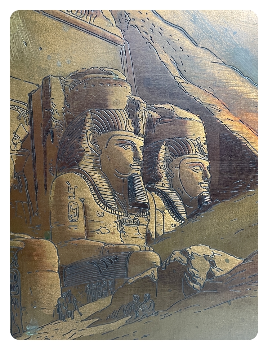● コレクター必見 エジプト 銅版 彫刻 銅製 置物 飾り インテリア 雑貨 壁掛 金属工芸 コレクション ma617の画像3
