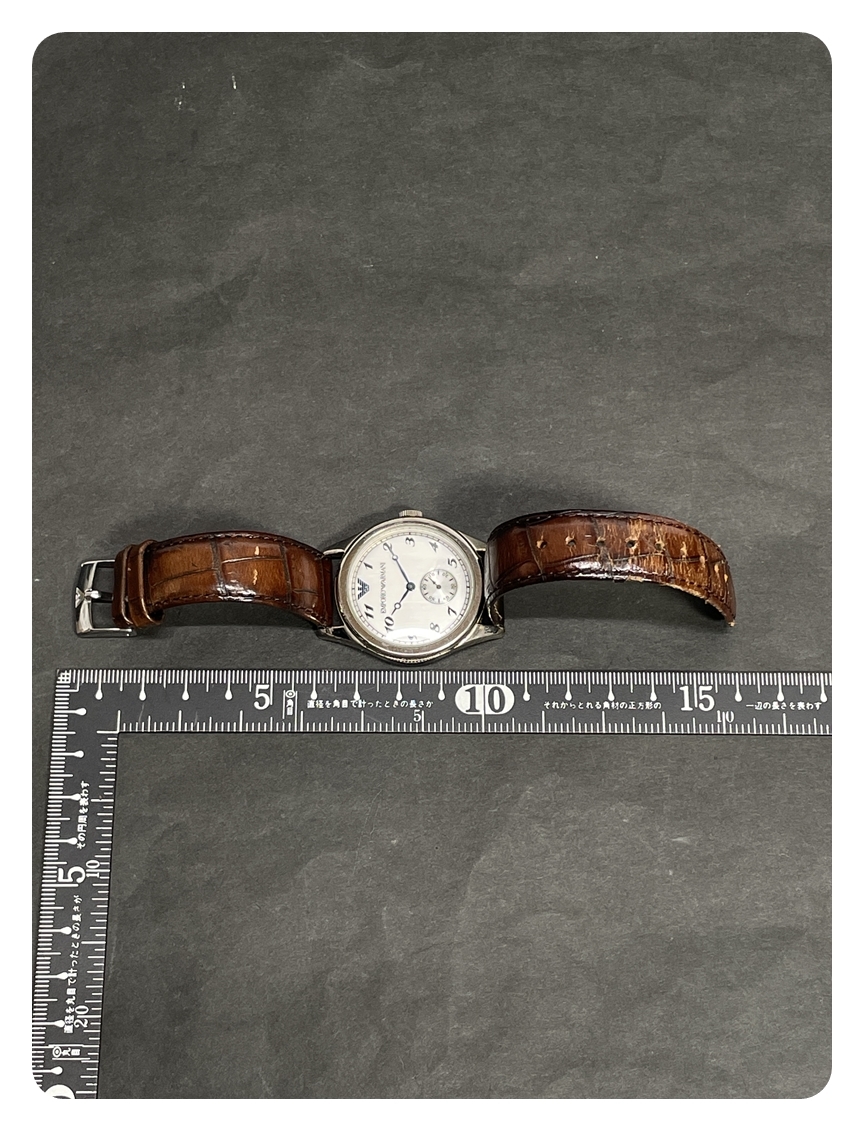 ● コレクター必見 EMPORIO ARMANI アルマーニ 腕時計 メンズ AR-0600 クオーツ 男性 時計 ケース付き コレクション ma651_画像8