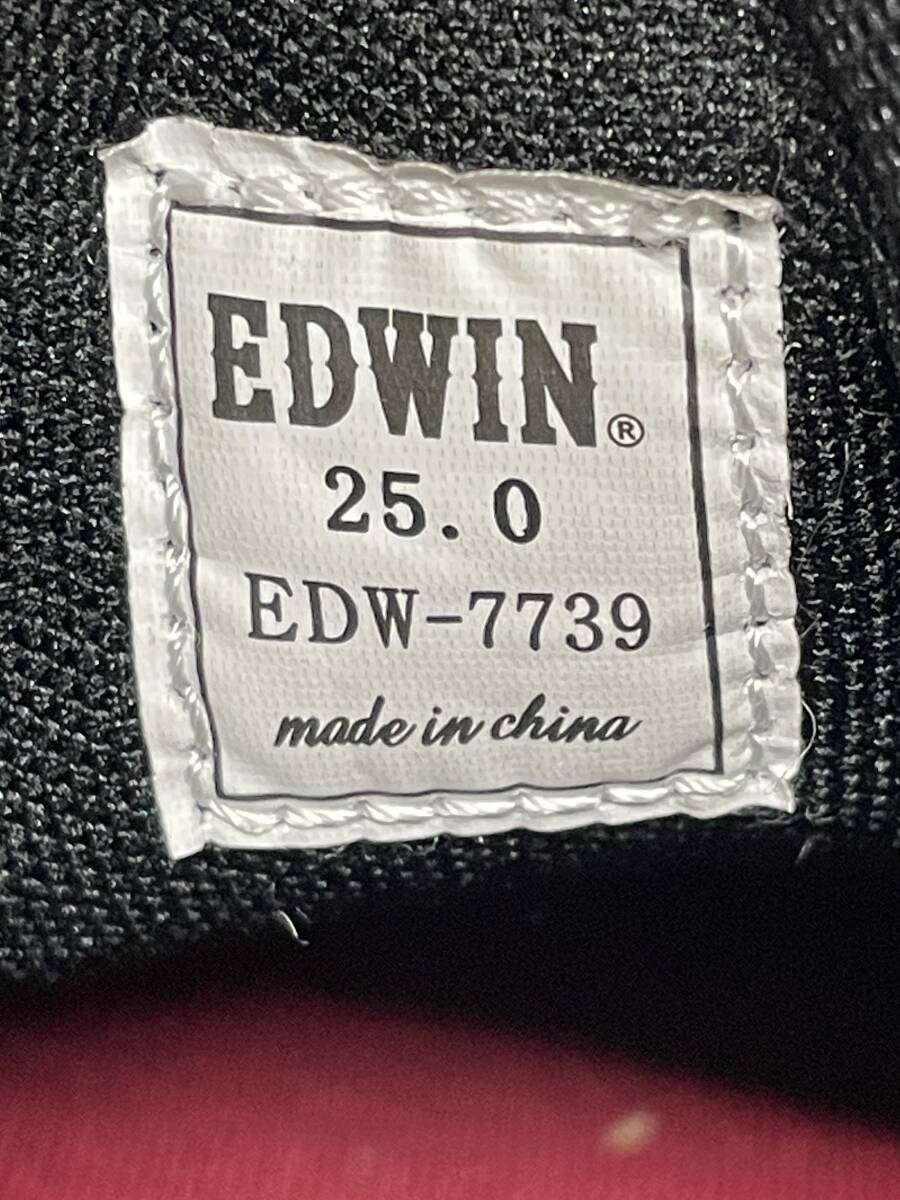 ★コレクター必見 EDWIN エドウィン メンズ スニーカー シューズ 靴 25㎝ ブラック 黒 箱付 T683_画像7