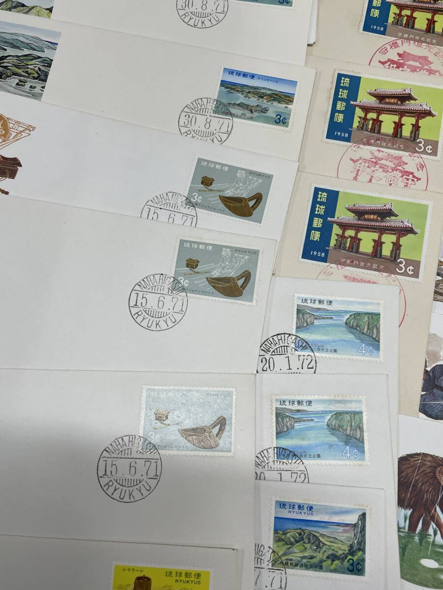 ★コレクター必見 使用済み 消印有 琉球郵便 琉球切手 封筒 まとめ売り レトロ コレクション T735の画像5