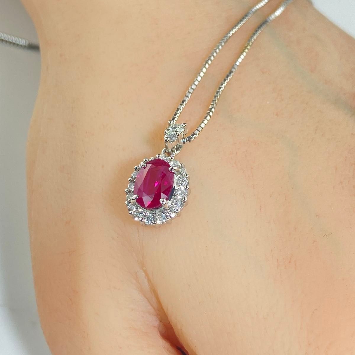 17-24】ルビー ダイヤモンド ネックレス R0.96ct D0.28ct 17-24】ルビー ダイヤモンド ネックレス R0.96ct D0.28ct