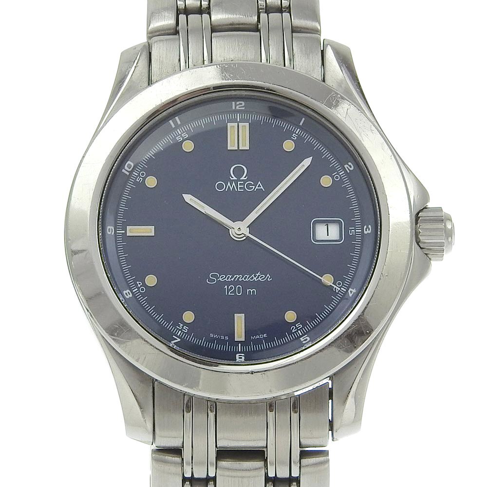 ■ 1円 ～ 中古品 参定17.6万■ OMEGA オメガ ■ シーマスター120 2511.80 ■ クォーツ ビンテージ ブルー メンズ ボーイズ ユニセックスの画像1