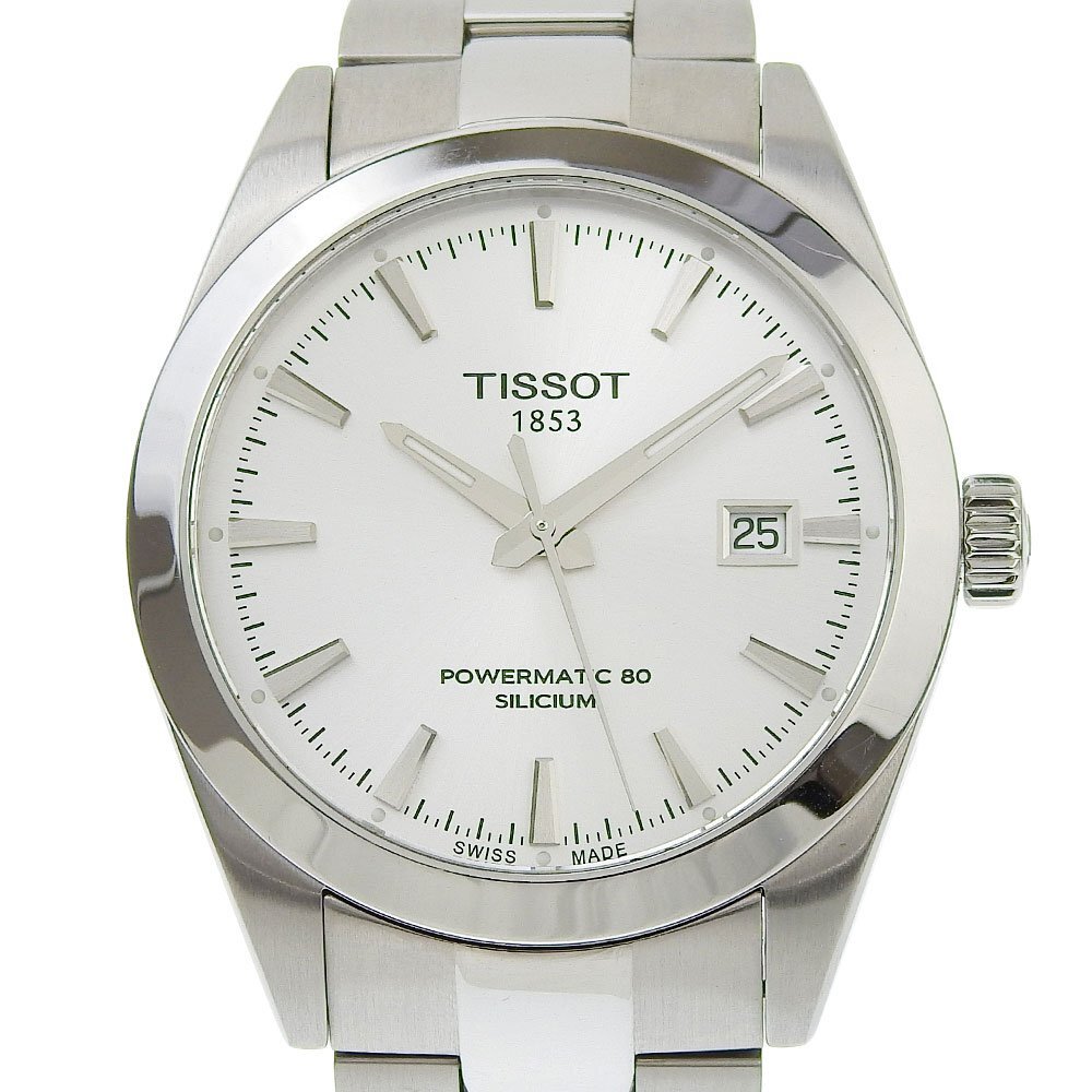 # 1 иен ~ стандартный б/у товар три .13 десять тысяч # TISSOT Tissot #jento Ла Манш автоматический энергия matic 80silisium# коробка гарантия T127407A