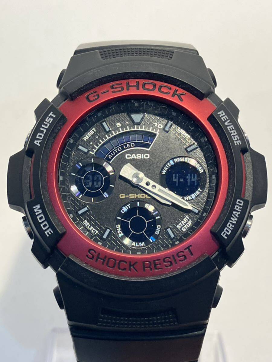 【稼動品】CASIO カシオ G-SHOCK 腕時計 AW-591 ブラック/レッド ラバーベルトの画像1