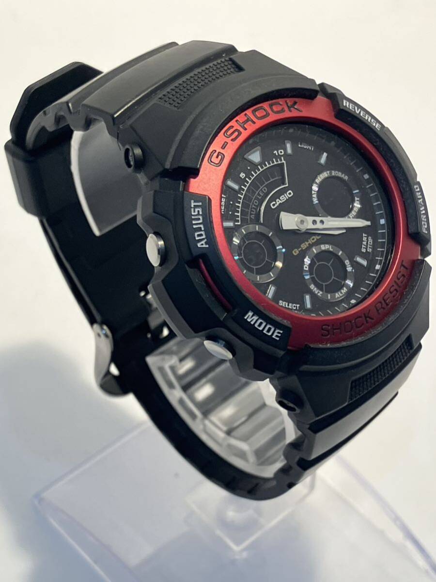【稼動品】CASIO カシオ G-SHOCK 腕時計 AW-591 ブラック/レッド ラバーベルトの画像2
