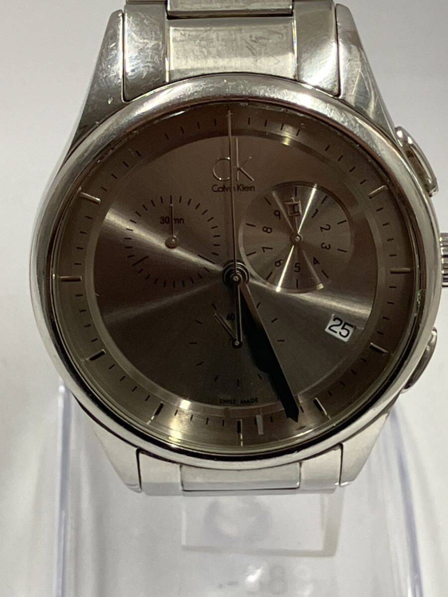 【稼動品】Calvin Klein カルバンクライン CK クォーツ腕時計 K2A271 クロノグラフ メンズ デイトの画像1