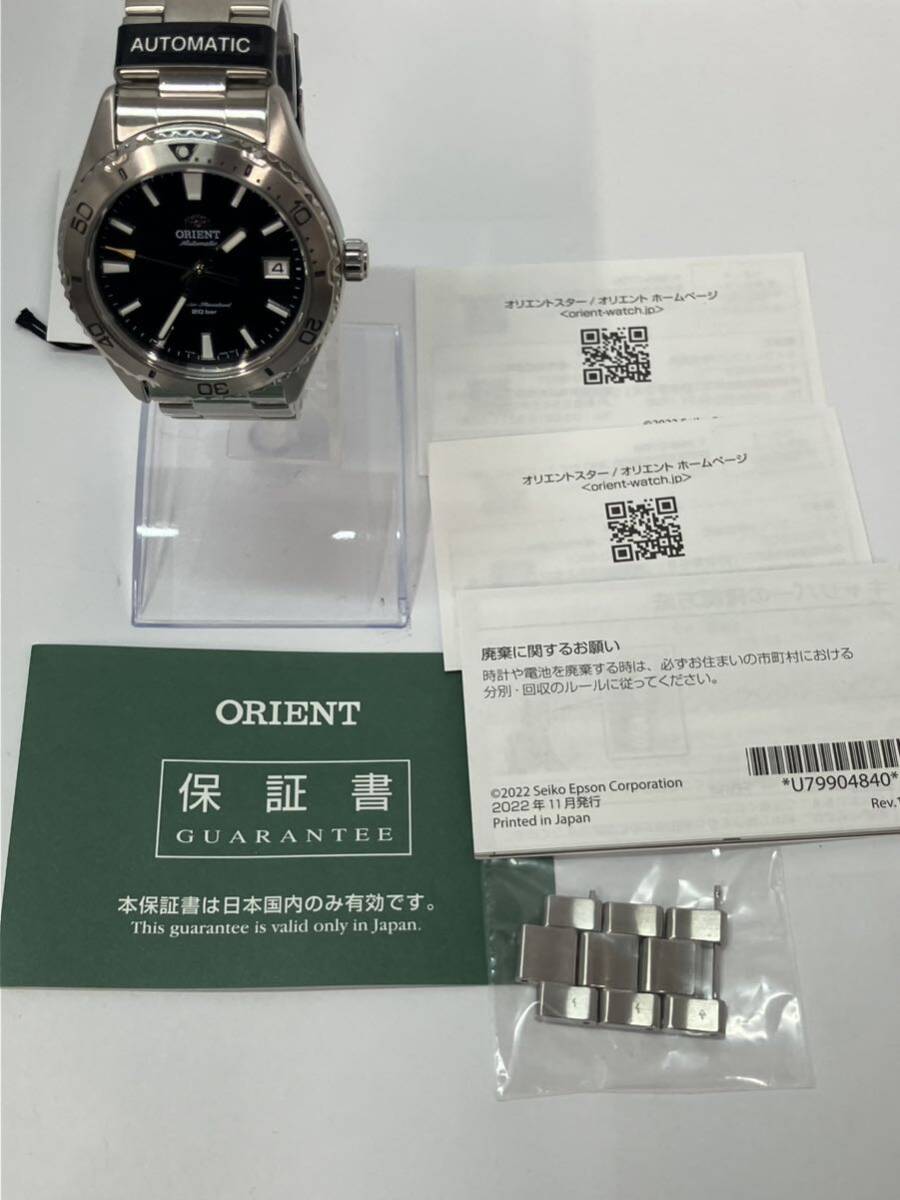 [ unused goods ]ORIENT Orient mako sport RN-AC0Q01B self-winding watch wristwatch Date black face men's box attaching 