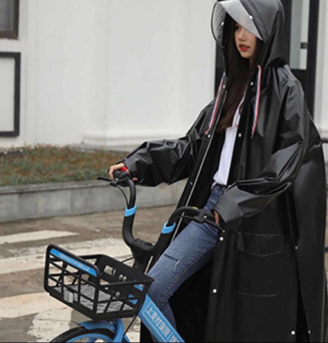 レインコート　XL　黒　ブラック　 カッパ　雨具　自転車　バイク　通勤　通学