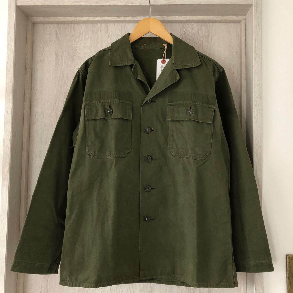(k) 50s 50 period US ARMY OG-107 1st military shirt jacket khaki green 