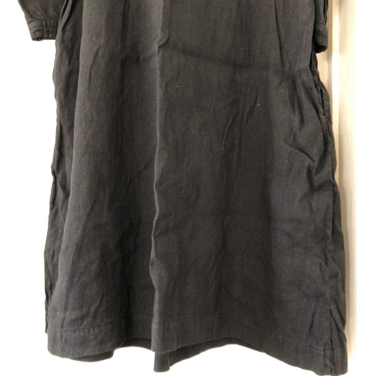 (k) nest robe ネストローブ ブラック リネン タック ワンピース 黒 ブラック 日本製 _画像7