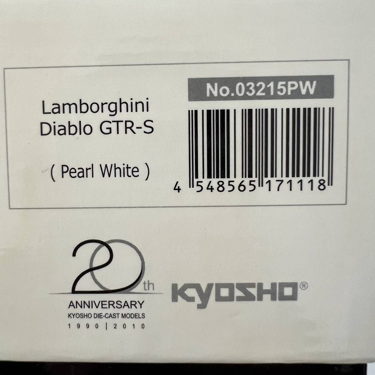  не использовался Lamborghini Lamborghini Diablo GTR-S (Pearl White) No.03215PW 20th Anniversary KYOSHO миникар 1/43 шкала 