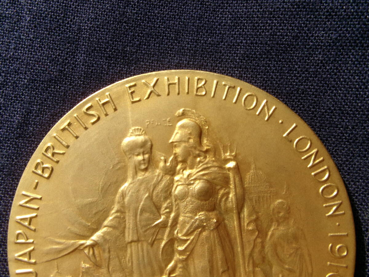 日英博覧会 明治43年 JAPAN-BRITISH EXHIBITION・LONDON・1910 GOLD MEDAL メダル 金碑 金メダル 共箱 当時物の画像4