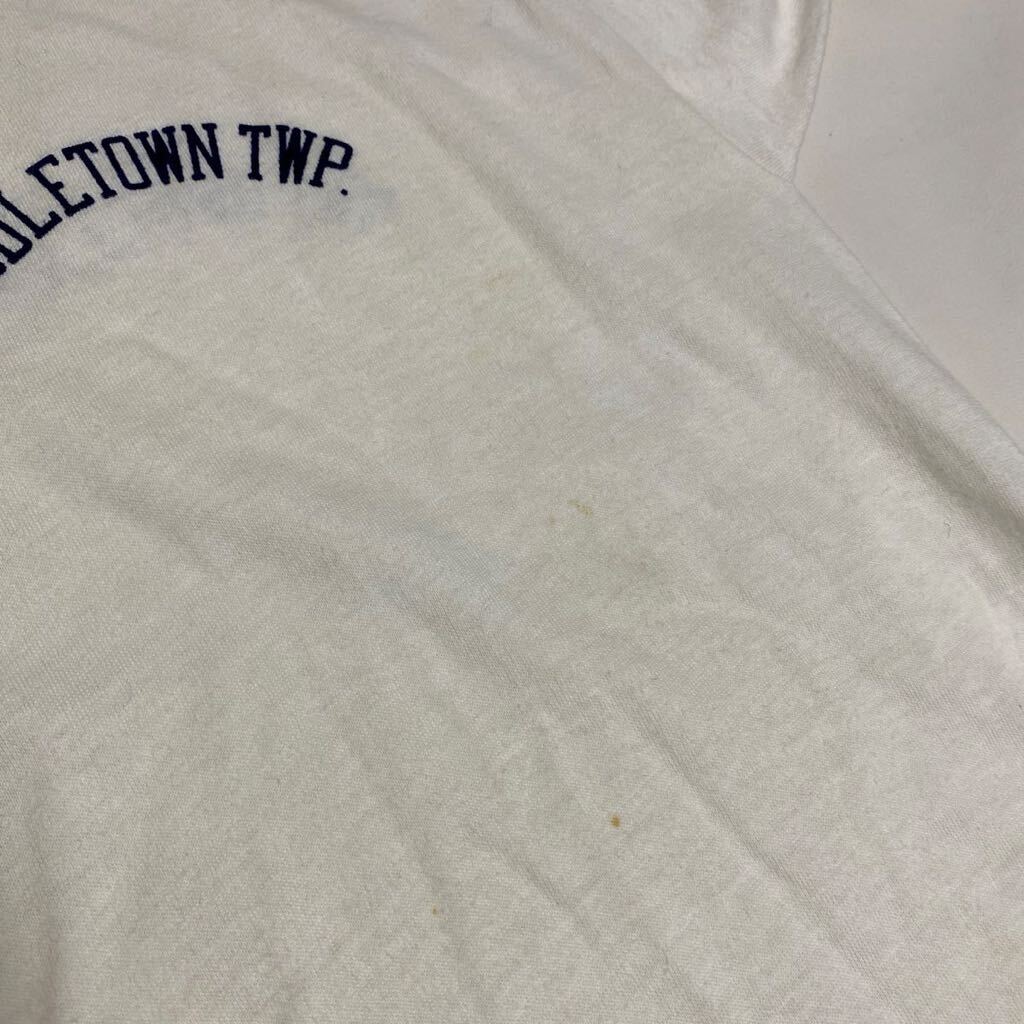 デッドストック 70s Champion リンガー Tシャツ L バータグ 染み込み プリント チャンピオン ビンテージ_画像8