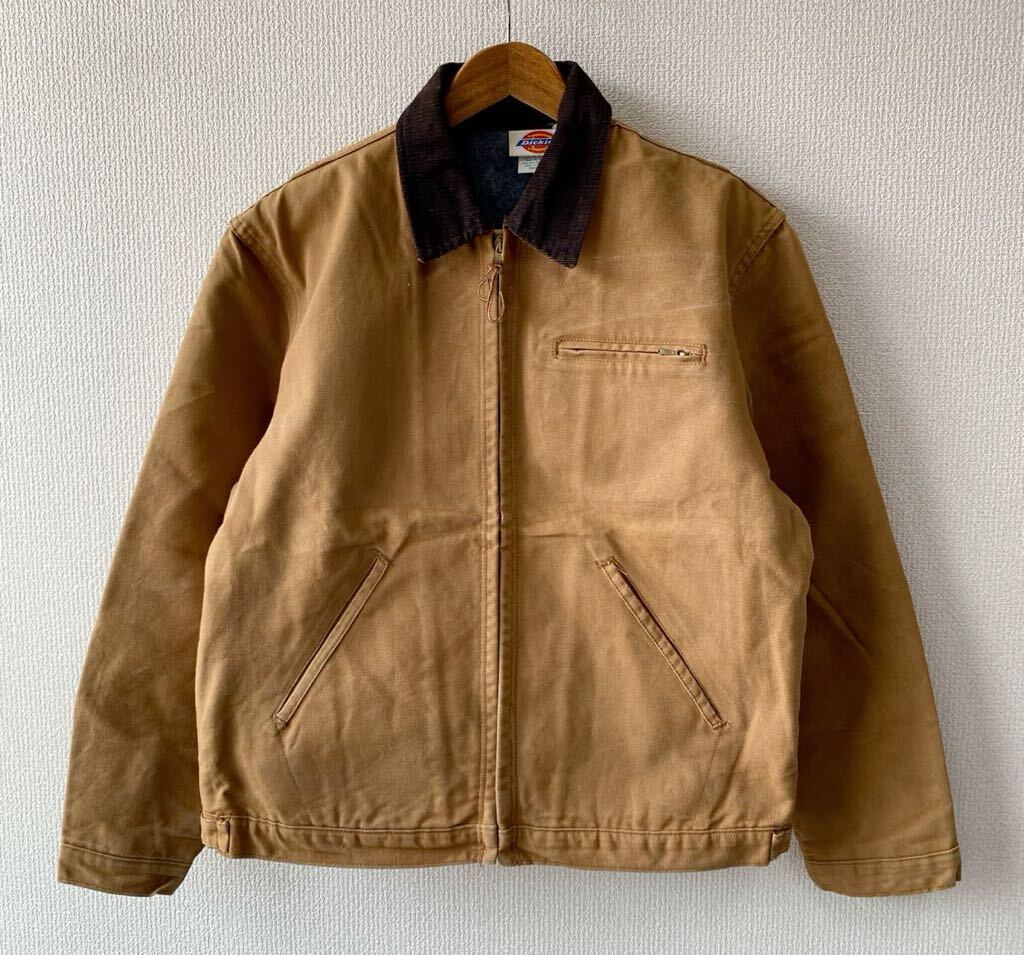 80s USA製 Dickies ダック ワーク ジャケット 42/44 ブランケット ライナー デトロイト ディッキーズ ビンテージ_画像1