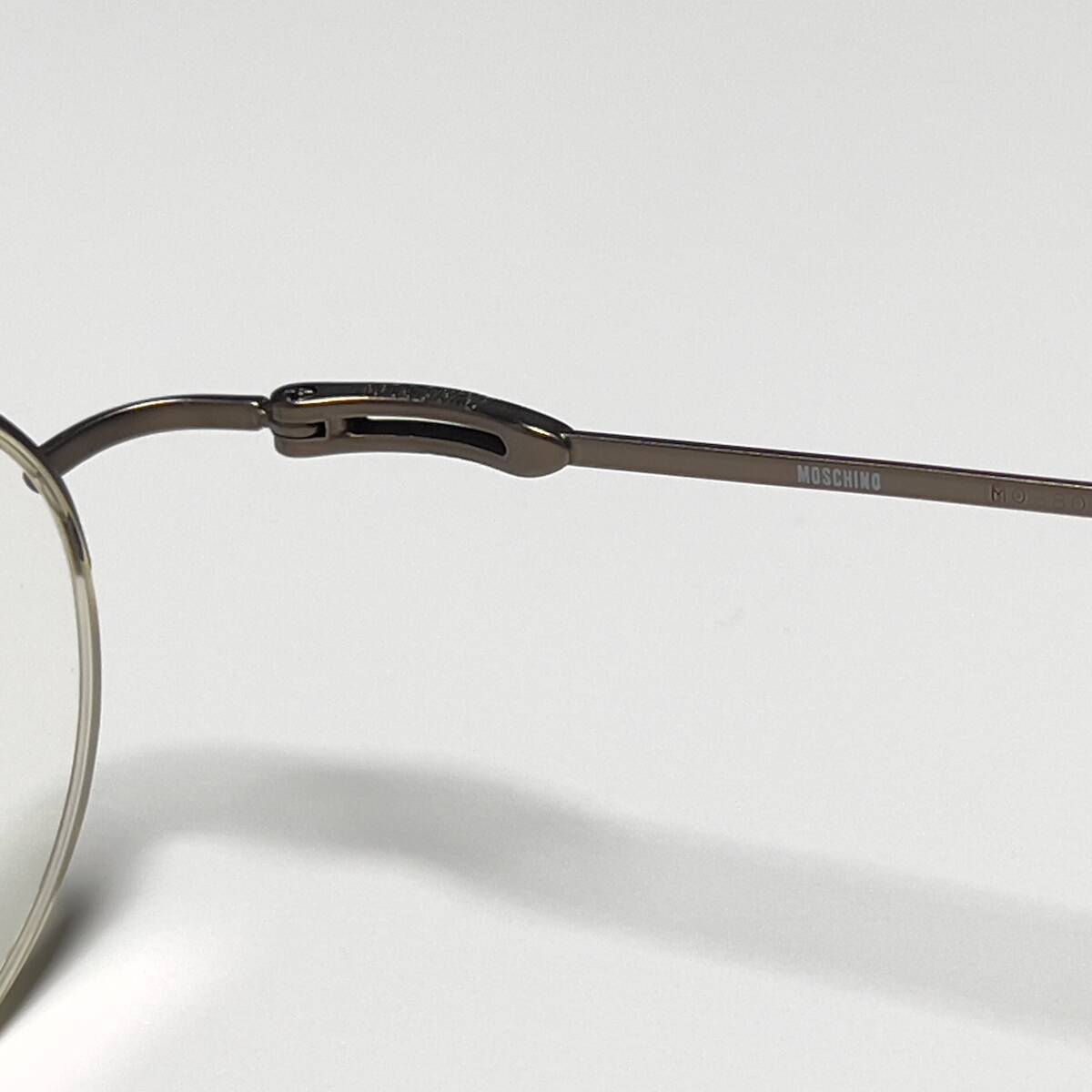 ◆MOSCHINO モスキーノ オーバル型 ハーフリム 眼鏡フレーム ナイロール ブロンズ メンズ レディース eyewear_画像6