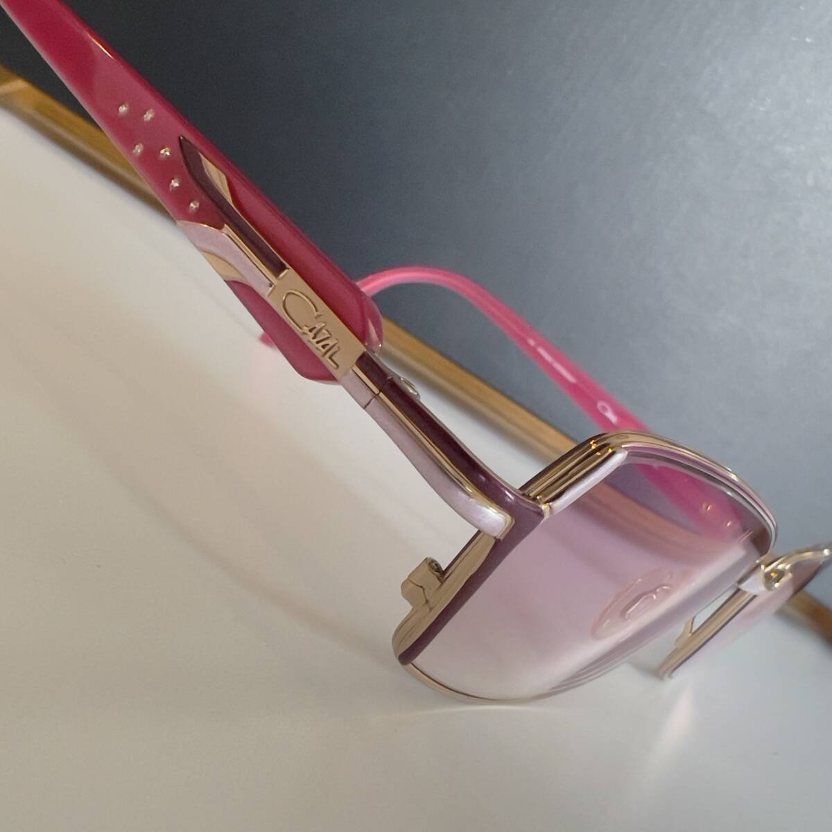 ◆CAZAL カザール MOD.187 眼鏡フレーム メガネ ピンク 54□16 135 eyewear サングラス PINK レディース 女性用 ラインストーン