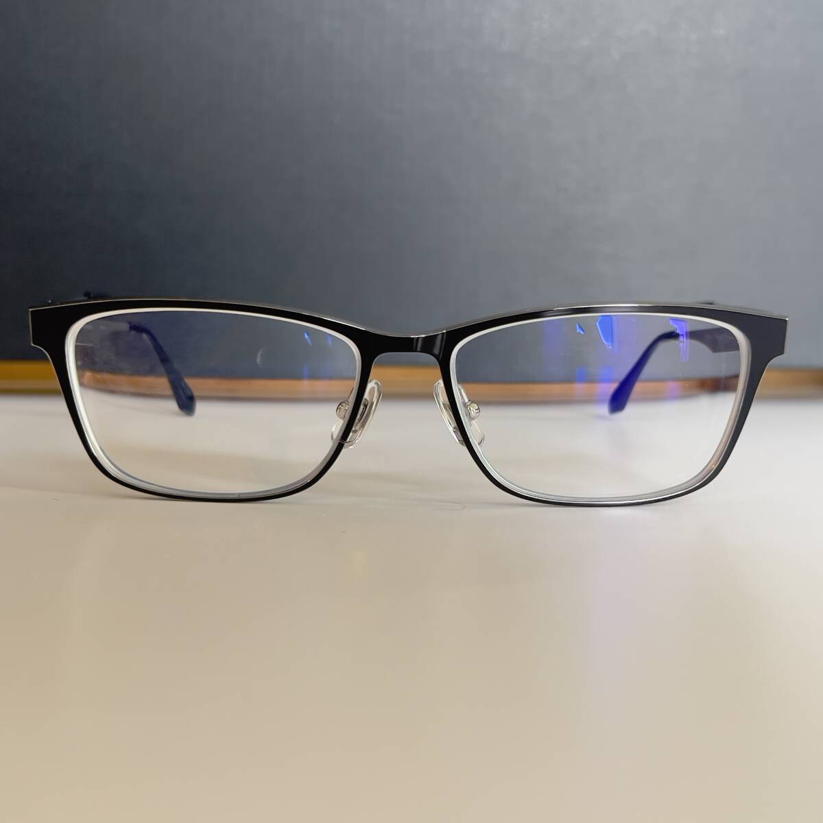 ◆dun GUMMETAL 三工光学 ドゥアン スクエア 眼鏡フレーム メガネ メンズ ブラック DUN-2145 54□15 140_画像2