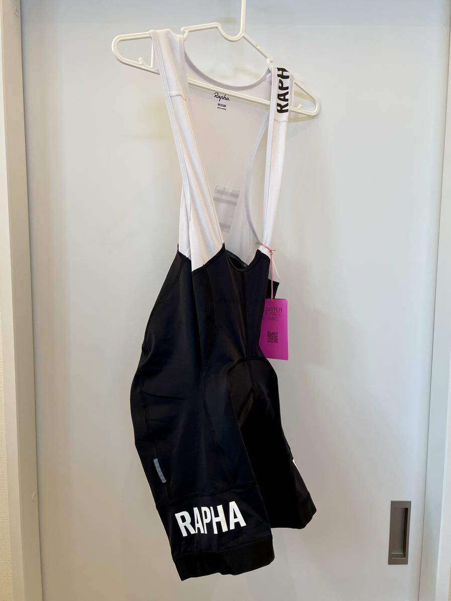 【送料無料】Rapha ラファ PRO TEAM プロチーム TRAINING BIB SHORTS トレーニングビブショーツ Mサイズ Black/White 美品の画像2