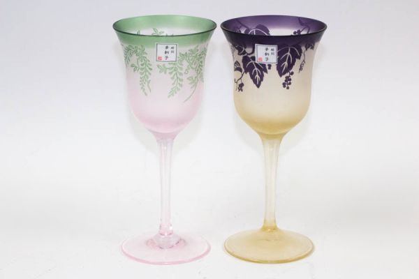 MIKIMOTO 彫刻 夢柄子 HOYA 他 ワイングラス ボヘミアグラス 酒器 クリスタル ガラスカット ガラス工芸 伝統工芸 まとめて 14点 #18276_画像5