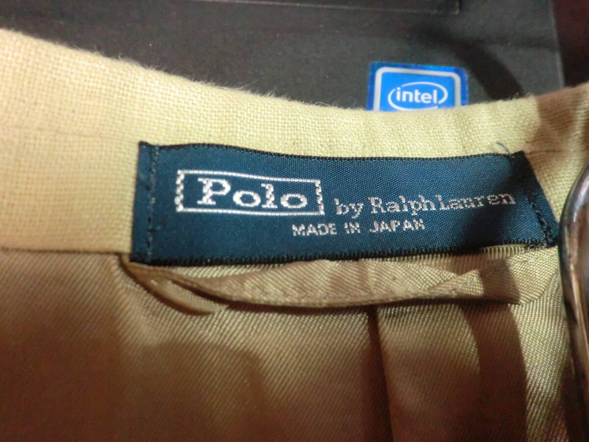 ④ Polo by Ralph Lauren 麻100% ジャケット イエローベージュ サイズ不明の画像6