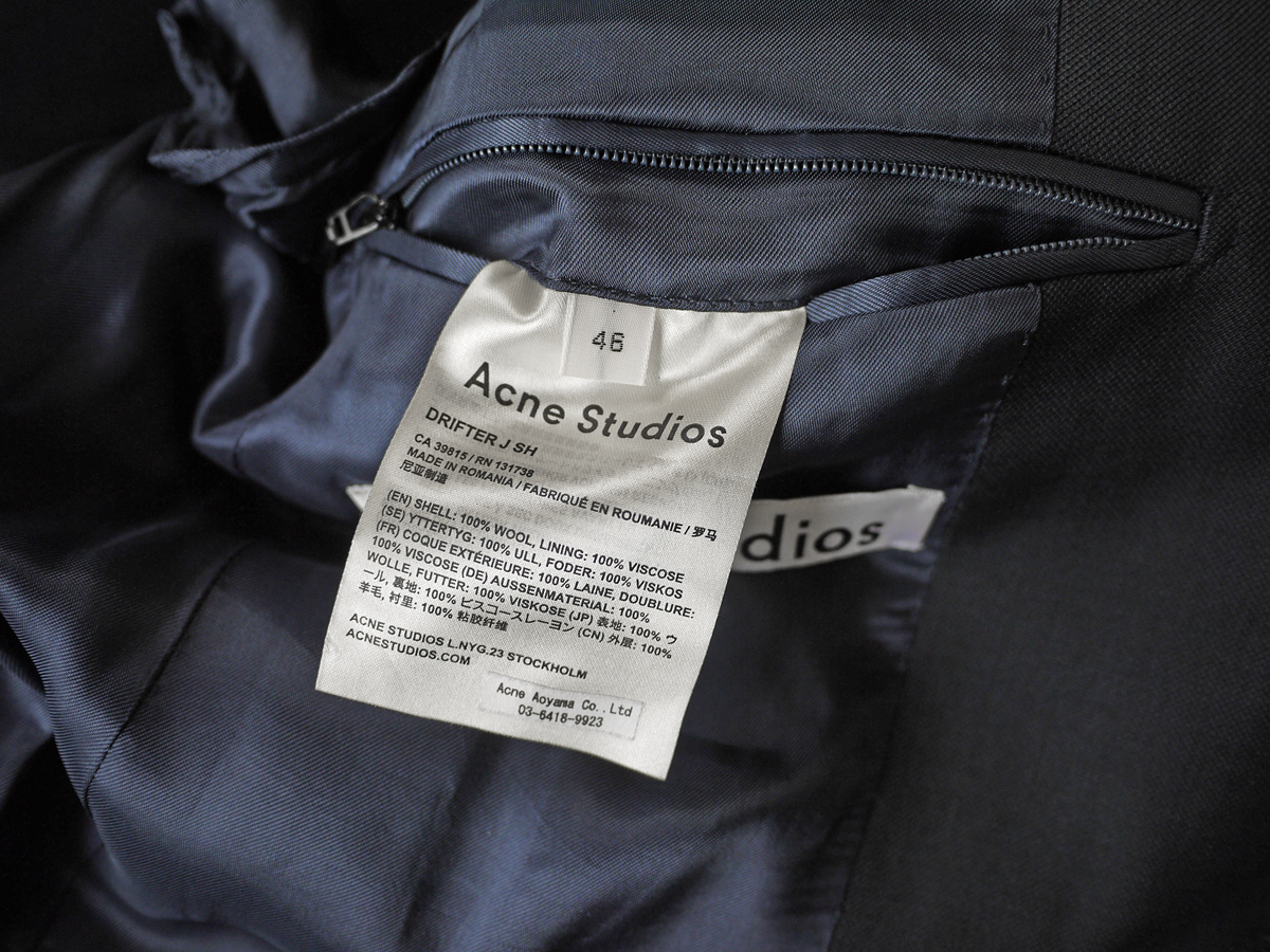 正規品 ランウェイモデル アクネストゥディオズ Acne Studios ウールギャバジン セットアップスーツ ジャケット パンツ スラックス_画像6