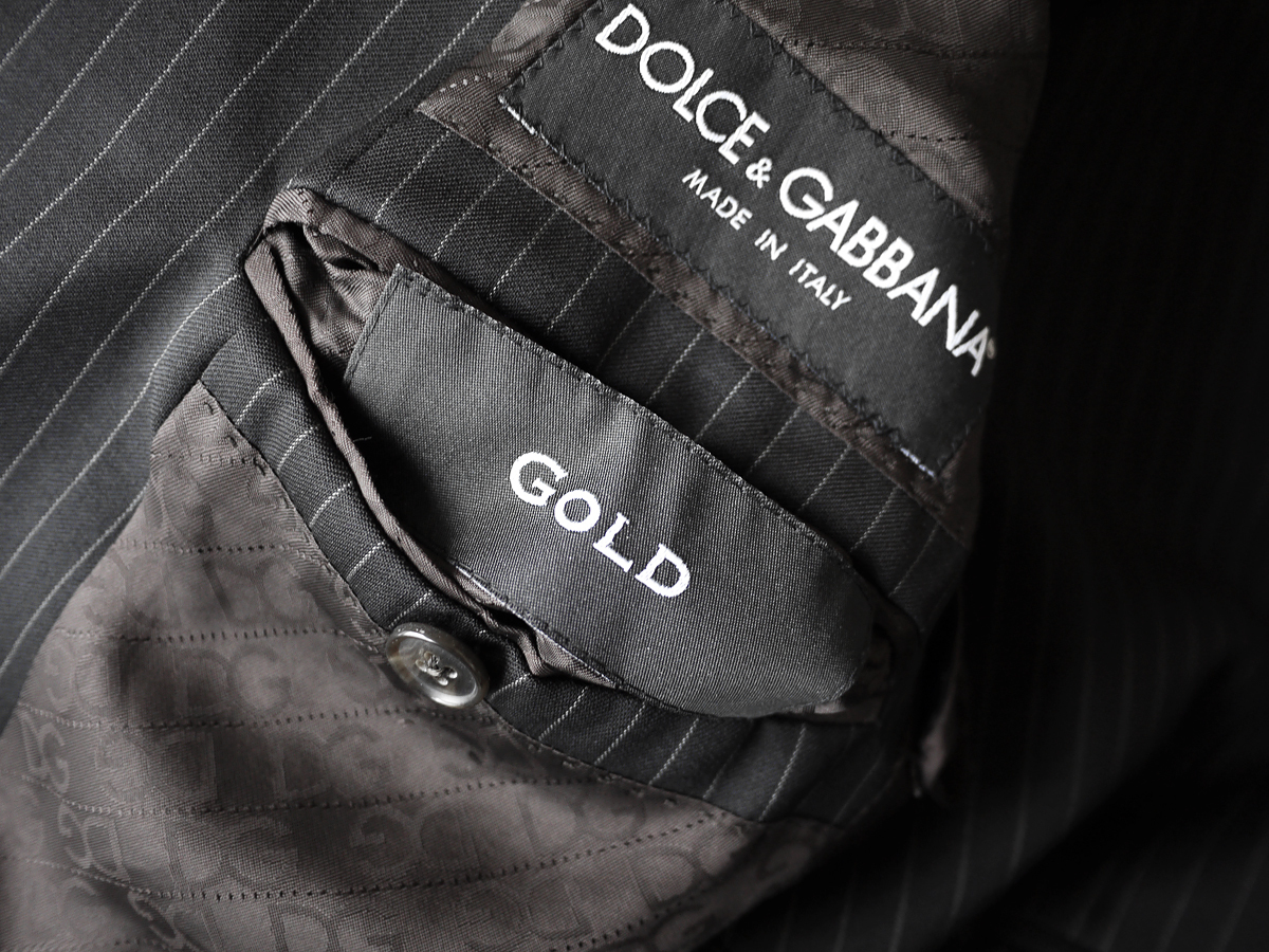 正規品 最高級ライン ドルチェ＆ガッバーナ Dolce & Gabbana GOLD Line ウールギャバジン セットアップスーツ ジャケット パンツ D＆Gの画像7