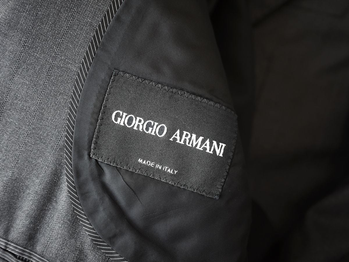 正規品 最高級 GIORGIO ARMANI ジョルジオアルマーニ ウールギャバシンセットアップスーツ ジャケット パンツ エンポリオアルマーニの画像8