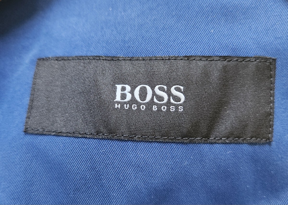 ヒューゴボス【鮮烈な ブルー 洗える アンコンジャケット サイズ44 S相当】HUGO BOSS テーラードジャケット サマージャケット ポリエステル_画像9