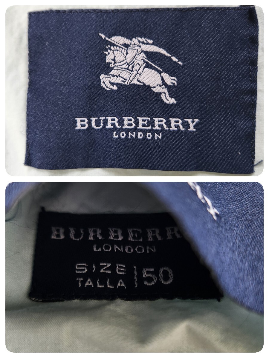 バーバリー ロンドン【スペイン製 溢れる爽やか ブルー ストライプ サイズ50 XL相当】BURBERRY LONDON テーラードジャケット ノバチェック_画像9