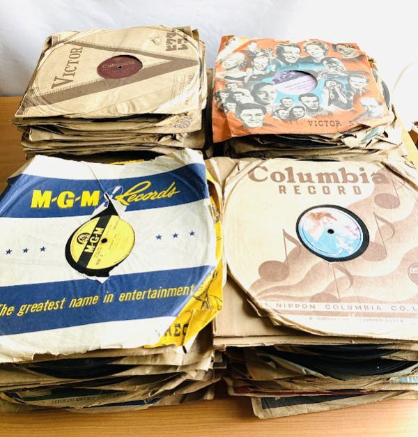 SP 盤 レコード 大量セット まとめ売り 250枚以上 50kg以上 戦前 戦後 旧家より 蓄音機 昭和レトロの画像1