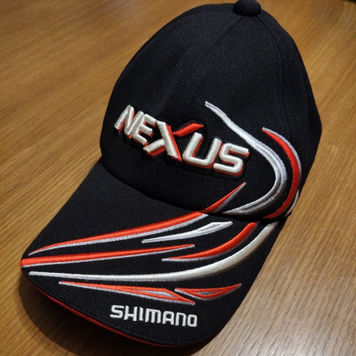 SHIMANO NEXUS ネクサス 刺繍 キャップ サイズ：フリー ブラック シマノ フィッシングキャップ キャップクリップ付きの画像1