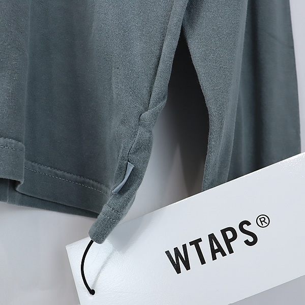 【広尾店】 未使用 ダブルタップス WTAPS ロゴ ロンT 長袖シャツ メンズ グリーン系 コットン sizeX 01 【13767】_画像5