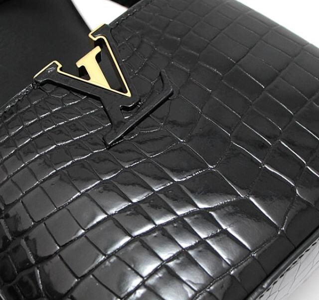 【広尾店】ルイヴィトン LOUIS VUITTON カプシーヌ ミニ ハンドバッグ ショルダーバッグ クロコダイル 黒 ノワール N93429 【13703】_画像8