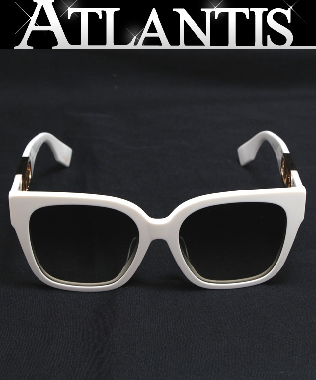  Fendi FENDIo- блокировка солнцезащитные очки I одежда we Lynn тонн белый × бежевый 55*18-145 [64776]